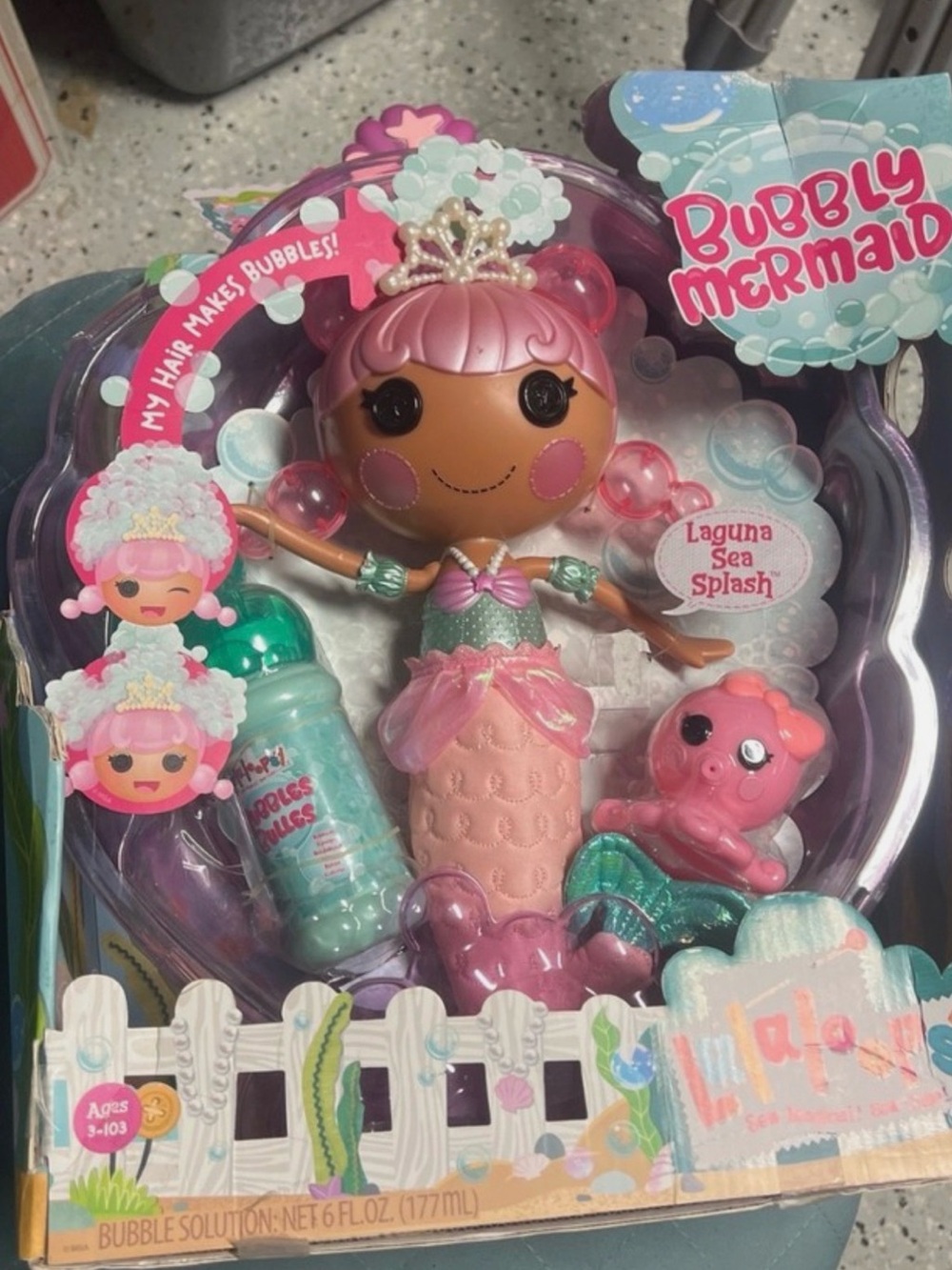Lalaloopsy Bubbly Mermaid Doll Laguna Sea Splash & Pet Octopus *SCRATCH*